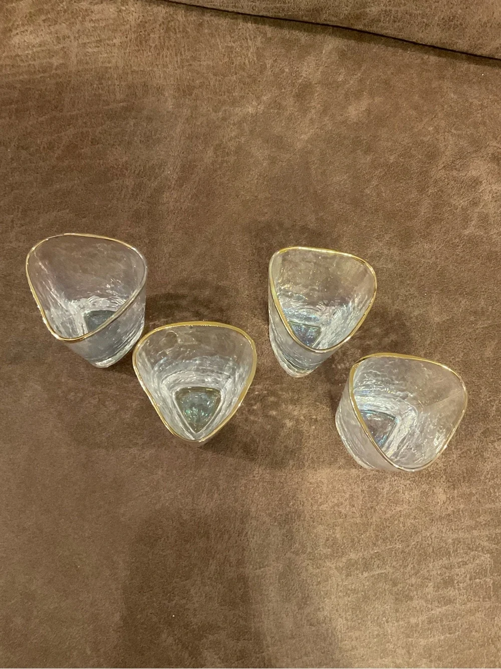Anthropologie Zaza Lustered Triangle Shot Glasses